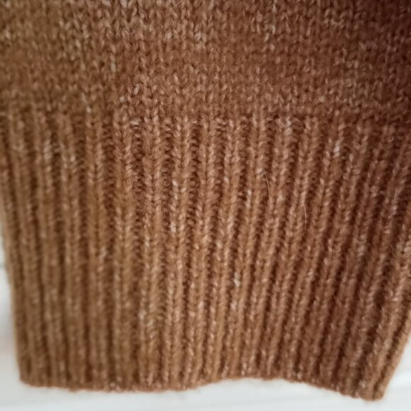 'CATO' Mock Turtleneck LS Sweater Size XL Tan with horizontal Pink stripe NWOT - Picture 7 of 11